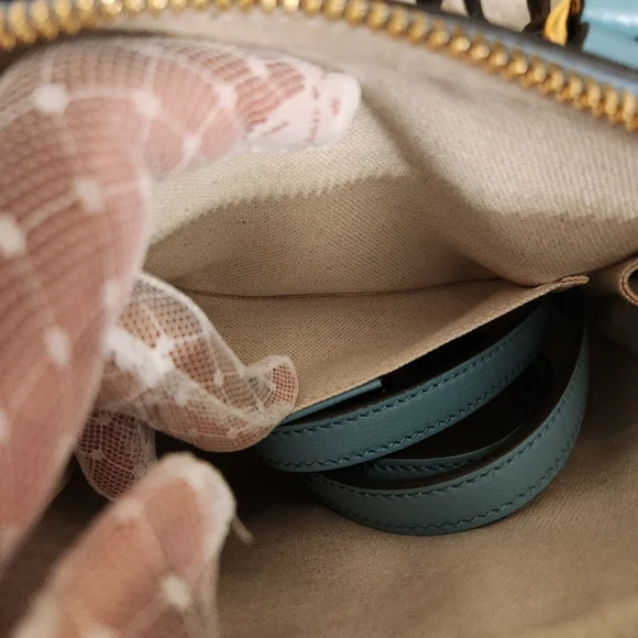 Gucci MINI HORSEBIT 1955 HANDBAG IN BLEU - Picture 10 of 17